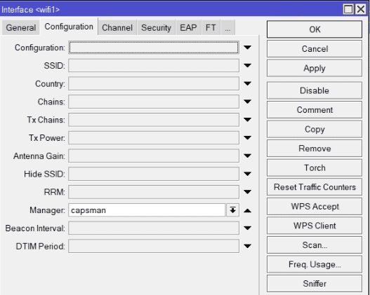 Настройка WiFiWave2, активировать capsman manager для 5G